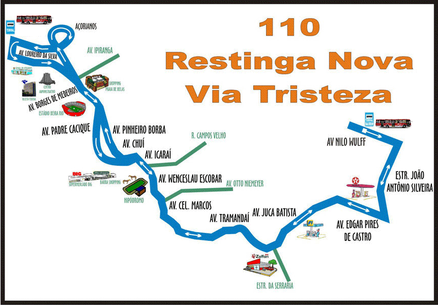 Rota da linha r10: horários, paradas e mapas - Rápida Restinga