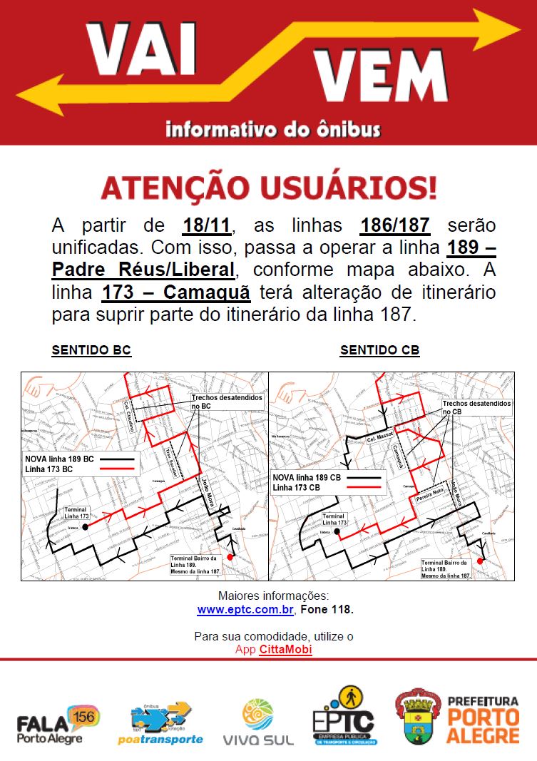 Alterações linhas da Tristeza e Camaquã